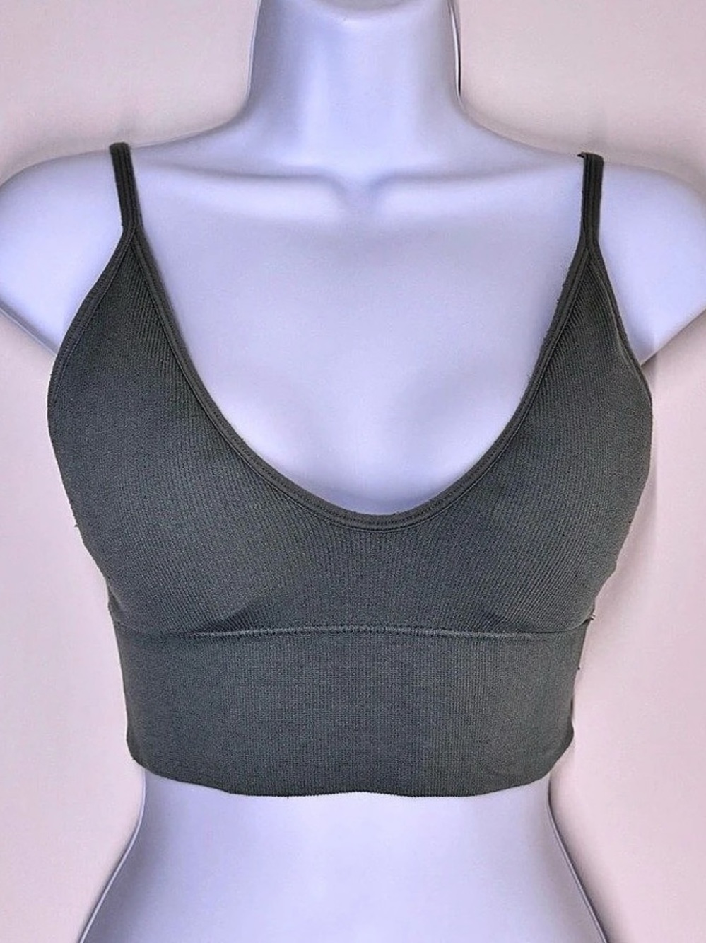 Seriously Soft Sage Green Seamless Ribbed Bra